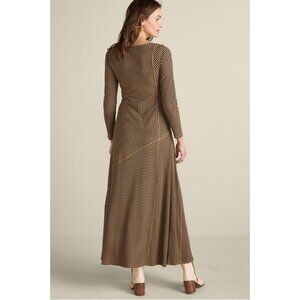 Soft Surrounding Ryley Maxi Dress Ribbed Knit Brown Black Stripe Size XSP